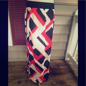 Ann Taylor Geo Maxi Skirt L FREE SHIP